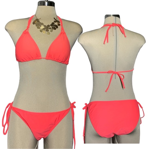 AQUAFUNKY Orange Two Pieces Bikini Swimsuit Size S - Picture 4 of 13